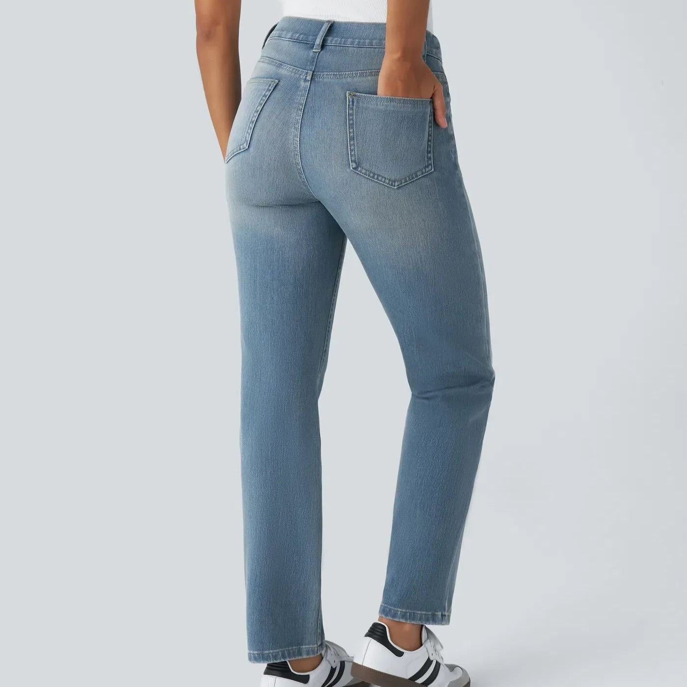 Women's - Comfortable Elastic Trousers - Stylish & Versatile Everyday Wear