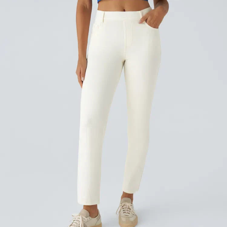 Women's - Comfortable Elastic Trousers - Stylish & Versatile Everyday Wear