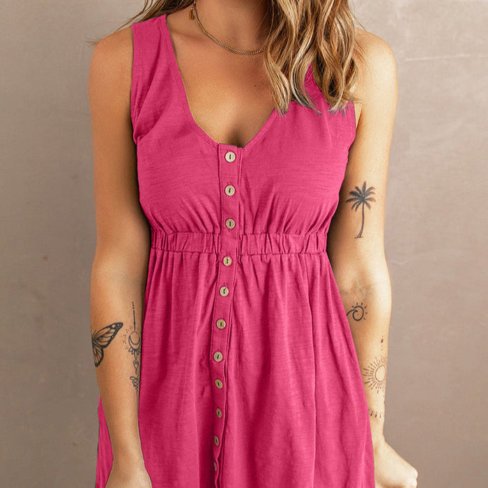 Women's - Lightweight Button-Down Dress - Stylish Everyday Wear - Comfortable & Trendy Fashion Essential