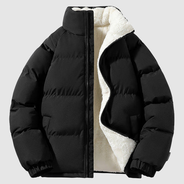 Men's - Thick Puffer Jacket - Fleece Lined Warmth - Perfect for Cold Weather