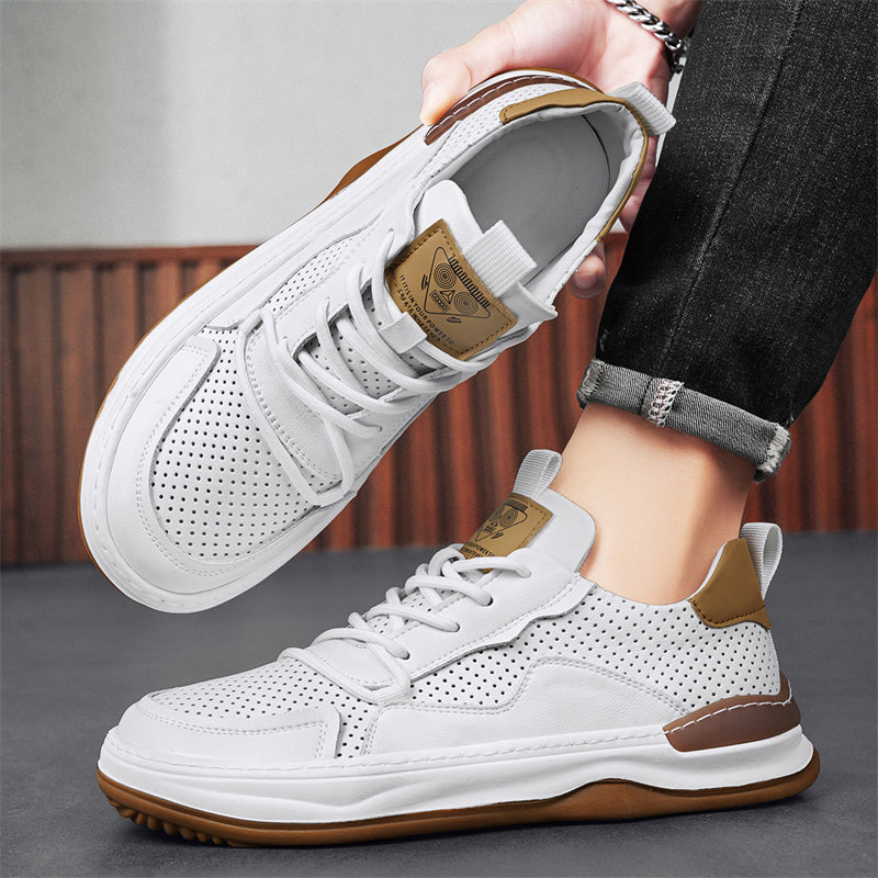 Men's – Leather Sneakers – Genuine Leather, Stylish Design – Casual Footwear