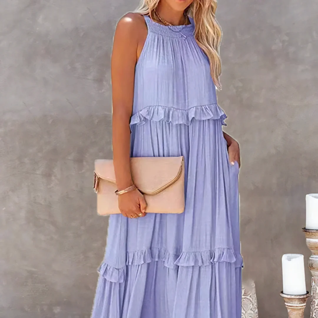 Women's – Ruffled Boho Dress – Lightweight Fit