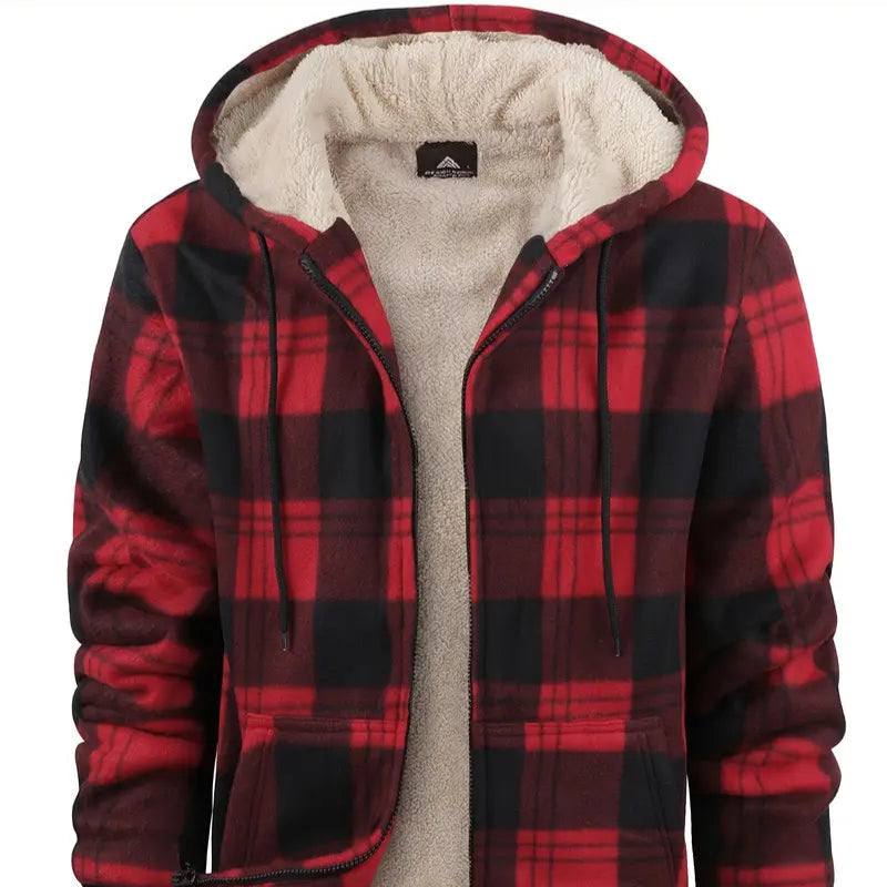Men's - Warm Fleece Lined Jacket - Cosy Comfort for Cold Days