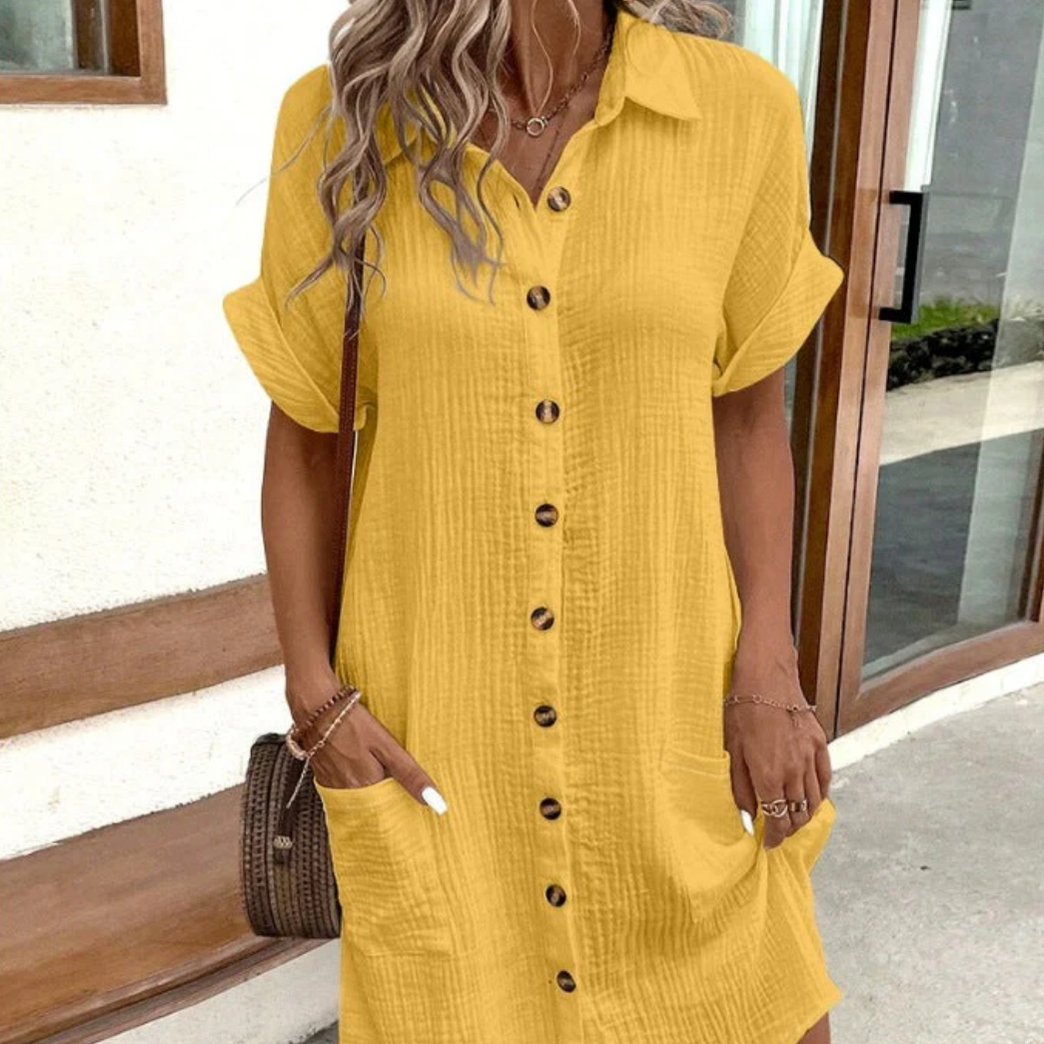 Women's – Shirt Dress – Cotton Relaxed Style