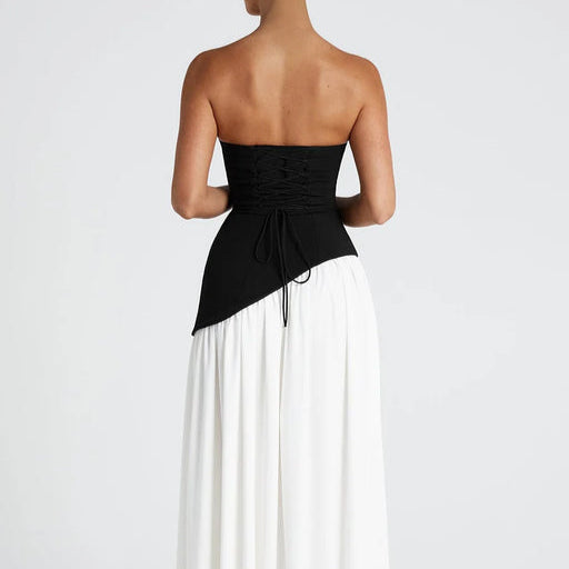 Women's - Strapless Evening Dress - A-Line with Slit