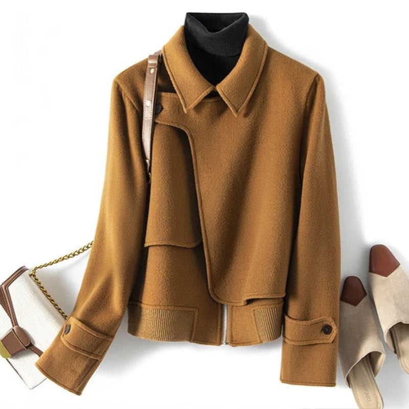 Women's - Stylish Wool Jacket - Classic Warmth & Timeless Elegance