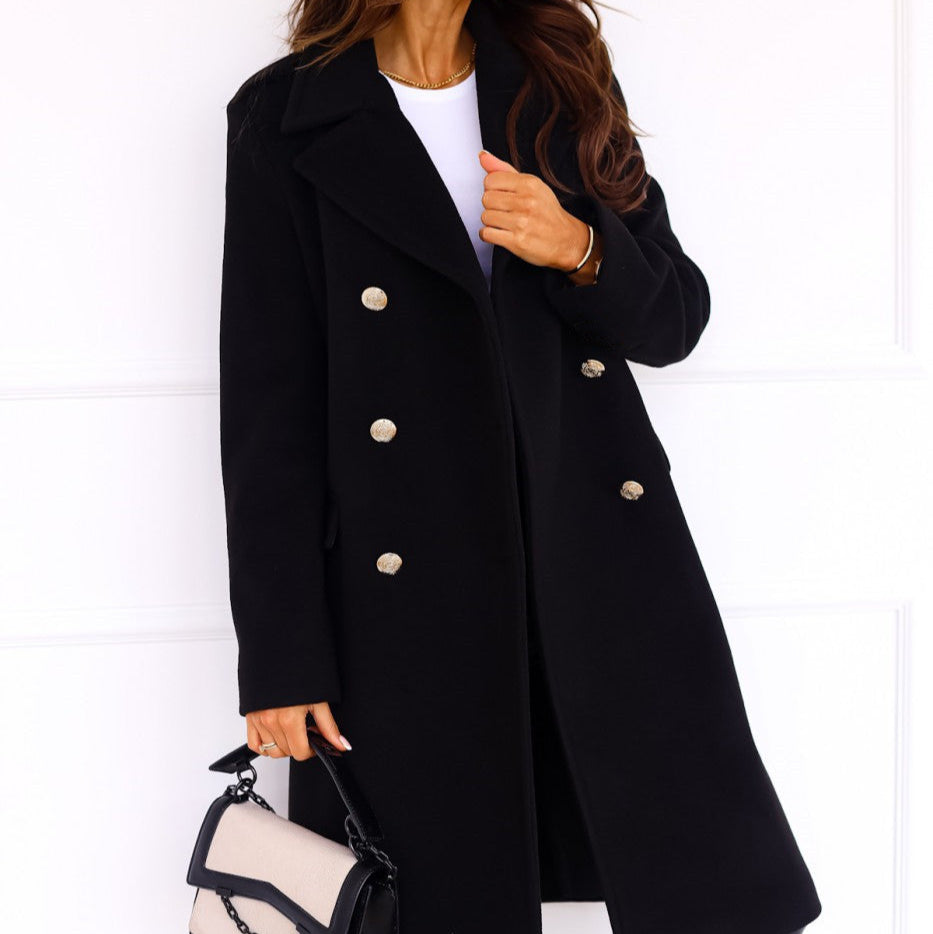 Women's - Trench Coat - Lapel Collar - Stylish Winter Outerwear