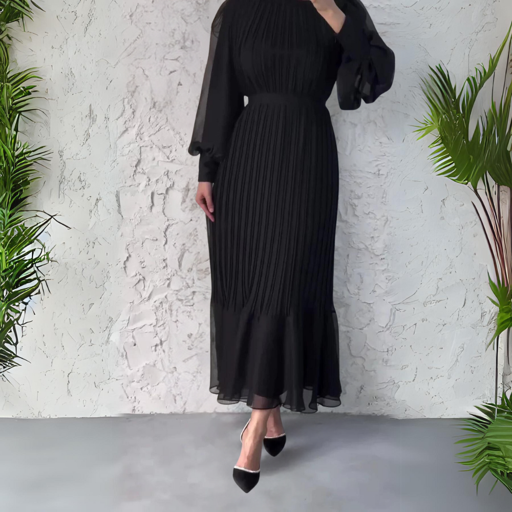 Women's - Pleated Elegant Dress - Stylish Comfort for Special Occasions - Fashion-Forward Design - Perfect for Every Celebration