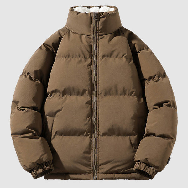 Men's - Thick Puffer Jacket - Fleece Lined Warmth - Perfect for Cold Weather
