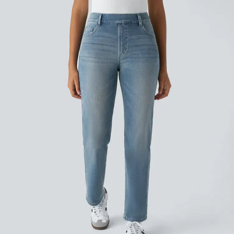 Women's - Comfortable Elastic Trousers - Stylish & Versatile Everyday Wear
