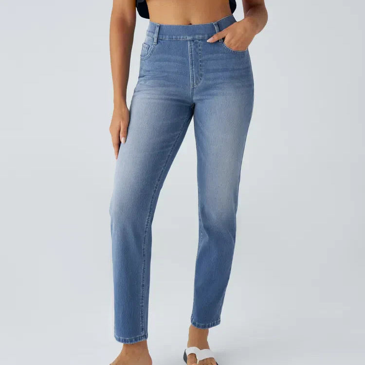 Women's - Comfortable Elastic Trousers - Stylish & Versatile Everyday Wear