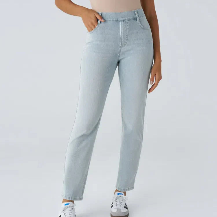 Women's - Comfortable Elastic Trousers - Stylish & Versatile Everyday Wear