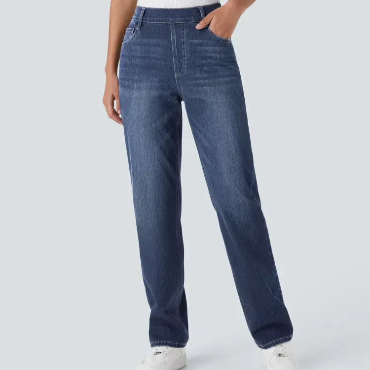 Women's - Comfortable Elastic Trousers - Stylish & Versatile Everyday Wear