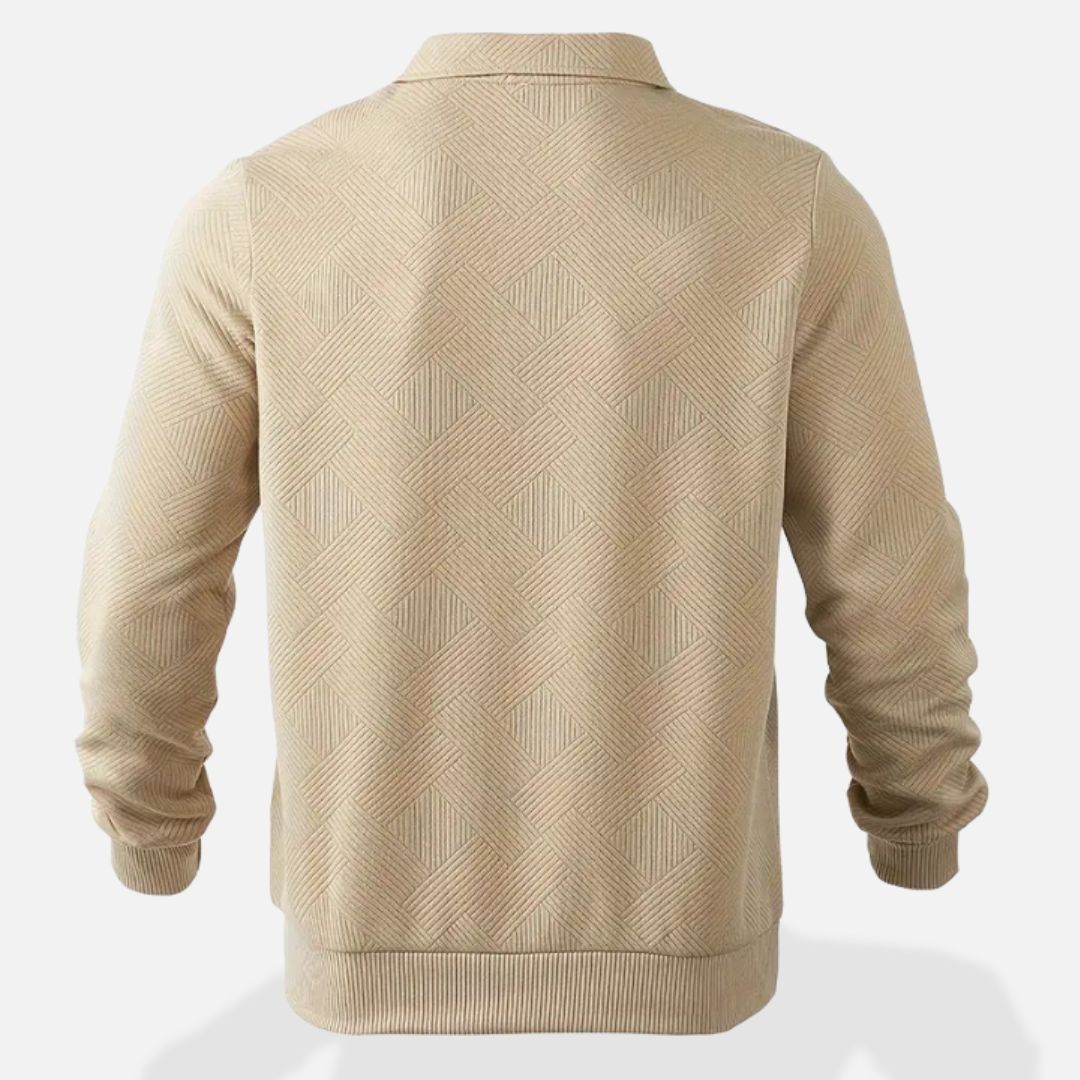 Men's - Half-Zipper Sweater - Soft Knit Material - Stylish Casual Wear