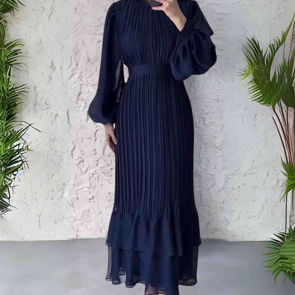 Women's - Pleated Elegant Dress - Stylish Comfort for Special Occasions - Fashion-Forward Design - Perfect for Every Celebration