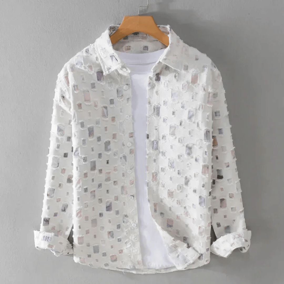 Men's - Denim Shirt - Frayed Detail Durable Fit