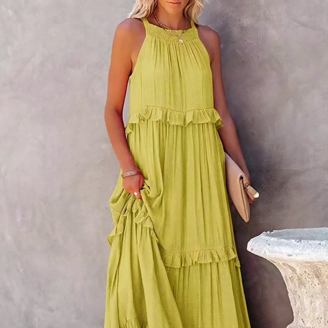 Women's – Ruffled Boho Dress – Lightweight Fit
