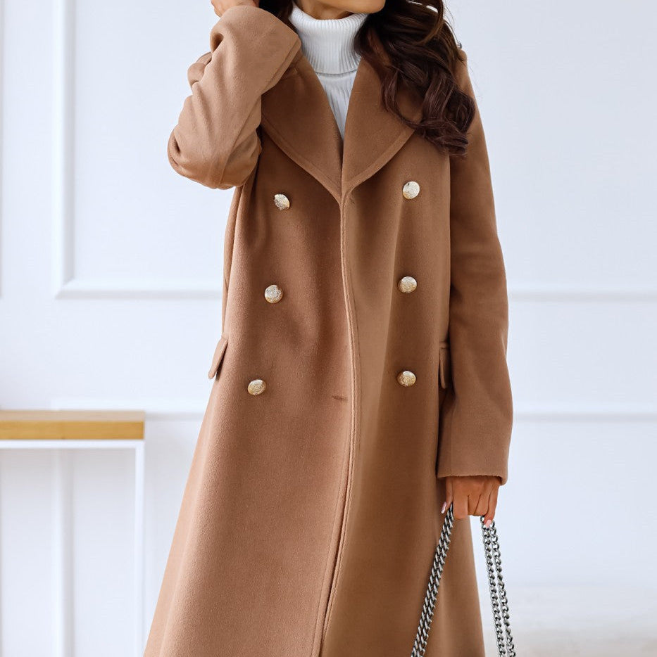 Women's - Trench Coat - Lapel Collar - Stylish Winter Outerwear