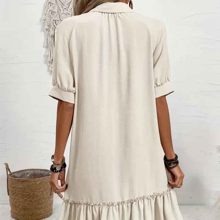 Women's - Casual A-Line Dress - Cotton Blend