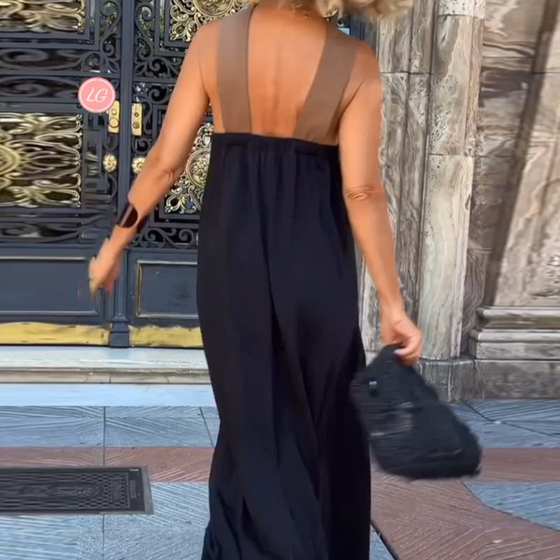 Women's – Elegant Cross Chest Dress – Tummy-Friendly Fit