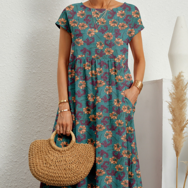 Women's – Tie-Dye Dress – Loose Fit Cotton Blend