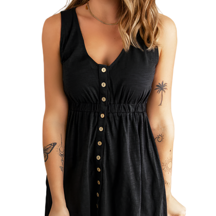 Women's - Lightweight Button-Down Dress - Stylish Everyday Wear - Comfortable & Trendy Fashion Essential