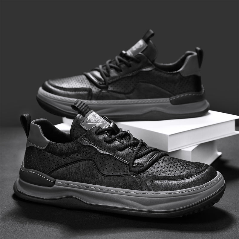 Men's – Leather Sneakers – Genuine Leather, Stylish Design – Casual Footwear