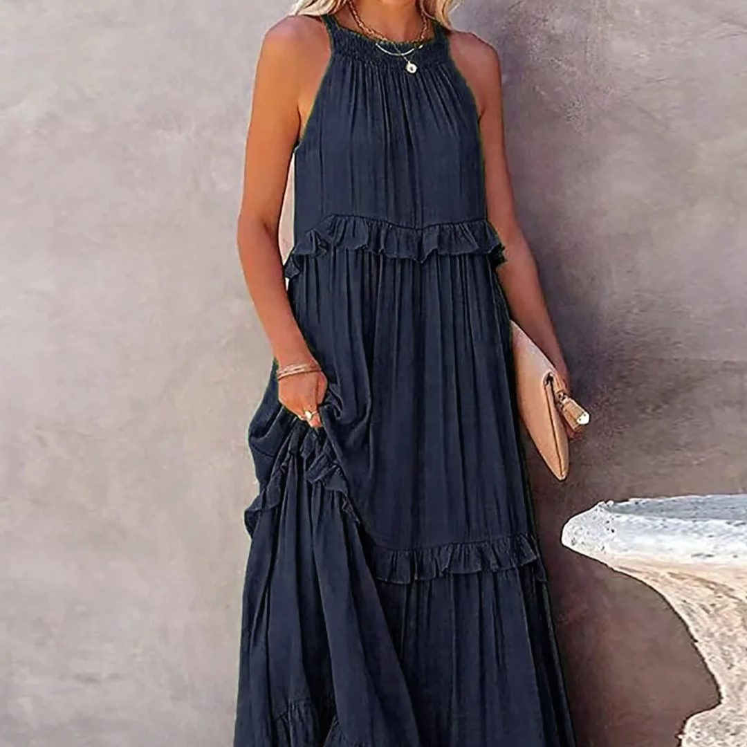 Women's – Ruffled Boho Dress – Lightweight Fit