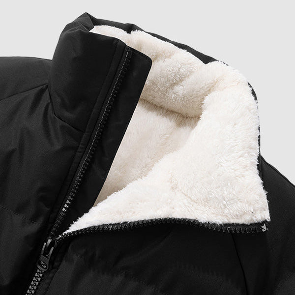 Men's - Thick Puffer Jacket - Fleece Lined Warmth - Perfect for Cold Weather