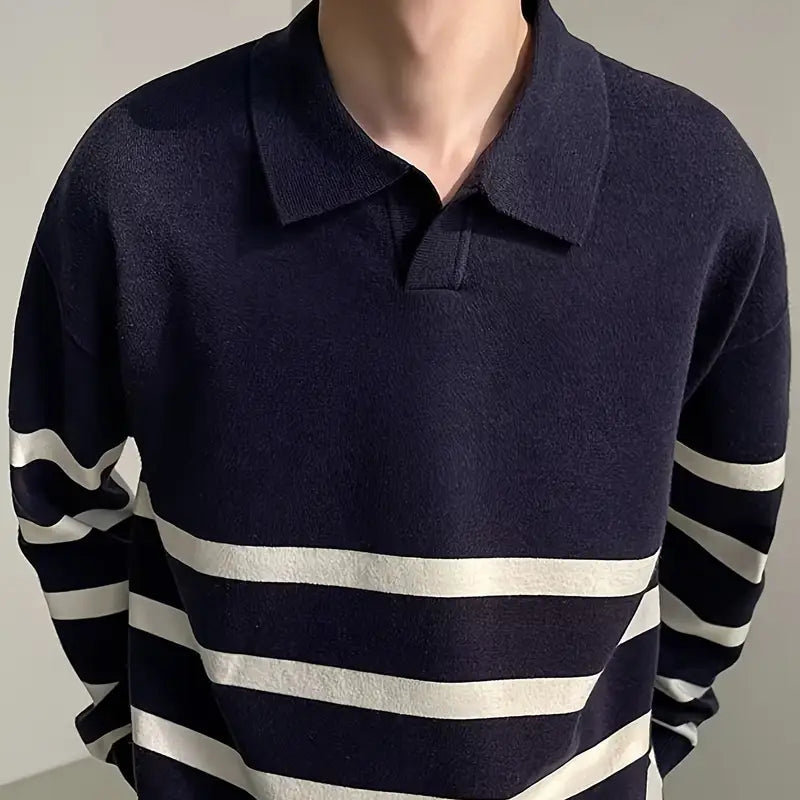 Men - Sweater - Striped Knit - Casual Fit