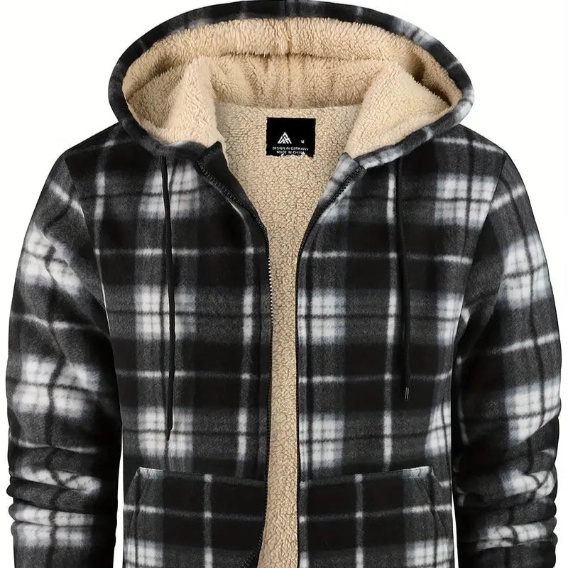 Men's - Warm Fleece Lined Jacket - Cosy Comfort for Cold Days