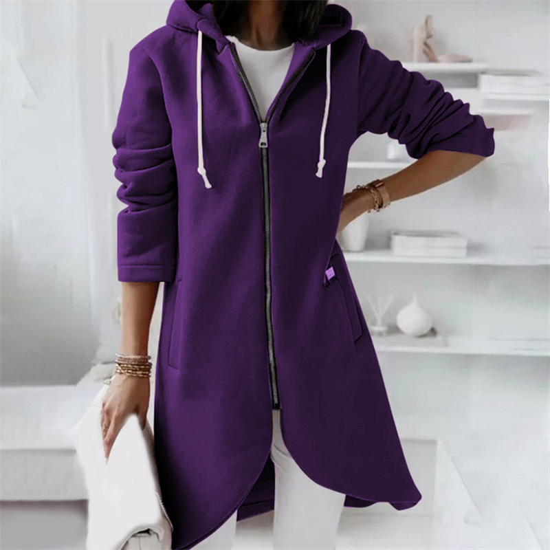 Women - Hoodie - Long Zip-Up - Casual Layer