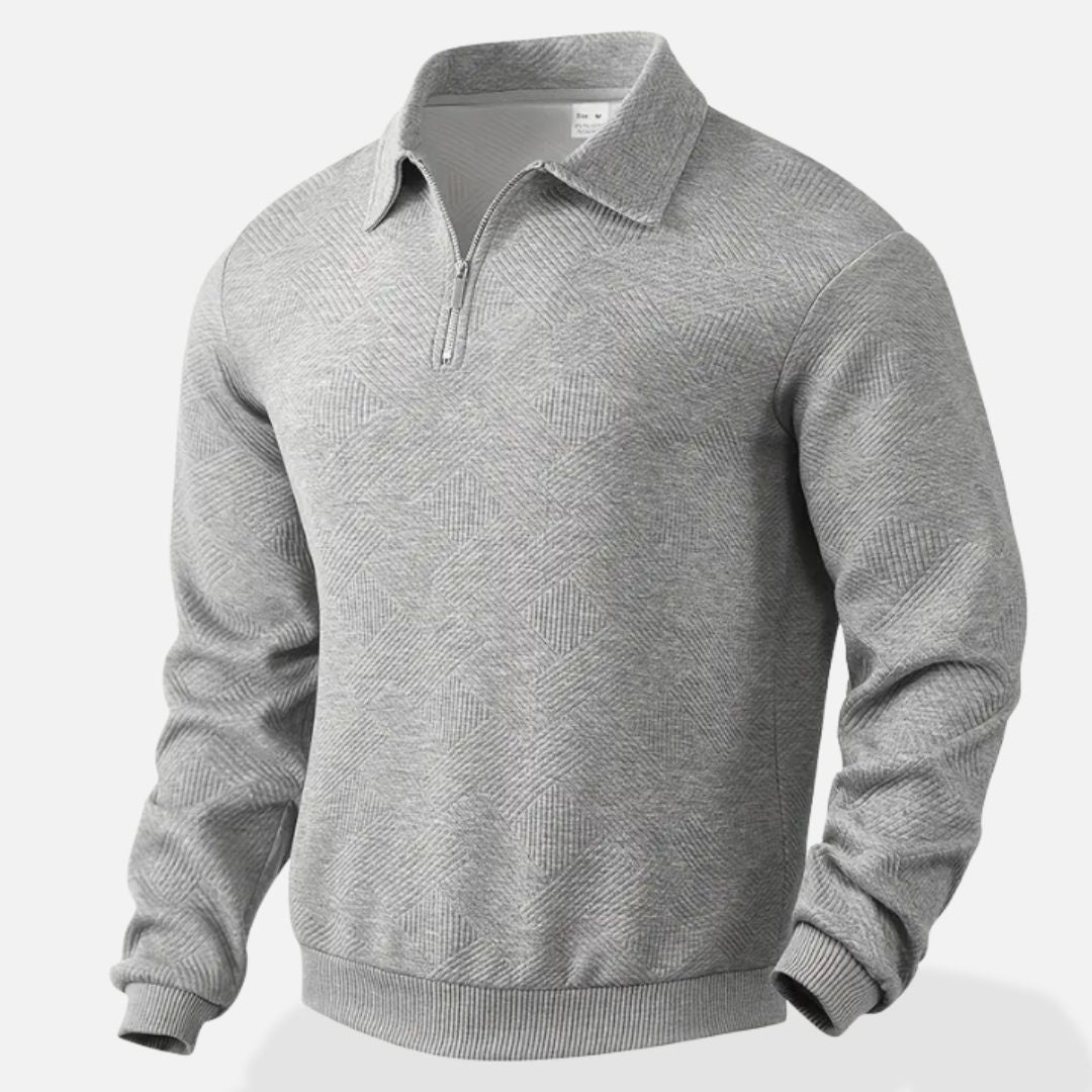 Men's - Half-Zipper Sweater - Soft Knit Material - Stylish Casual Wear