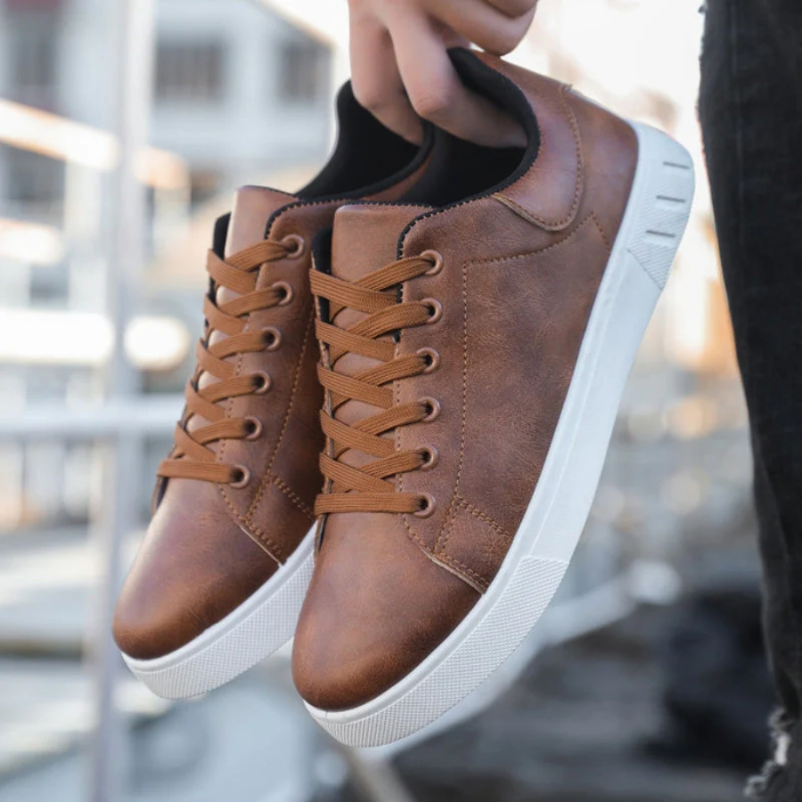Men's - Stylish Sneakers - Leather - Trendy Footwear