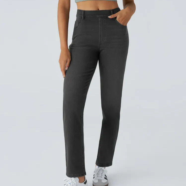 Women's - Comfortable Elastic Trousers - Stylish & Versatile Everyday Wear