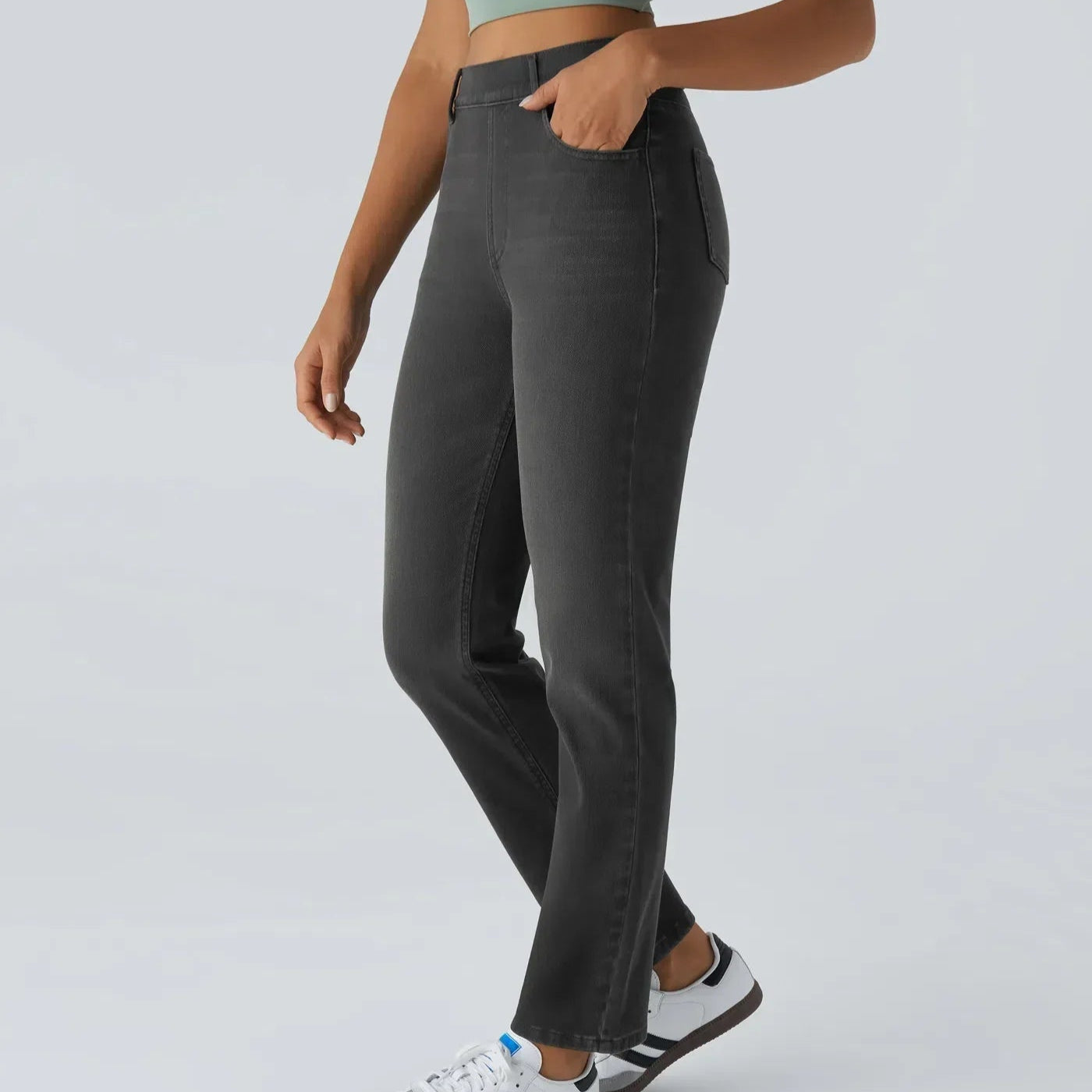 Women's - Comfortable Elastic Trousers - Stylish & Versatile Everyday Wear