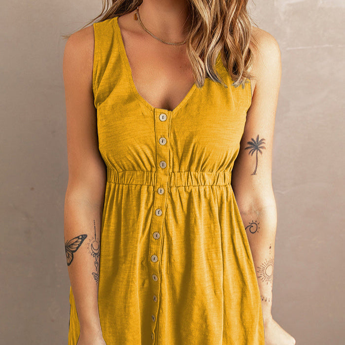 Women's - Lightweight Button-Down Dress - Stylish Everyday Wear - Comfortable & Trendy Fashion Essential