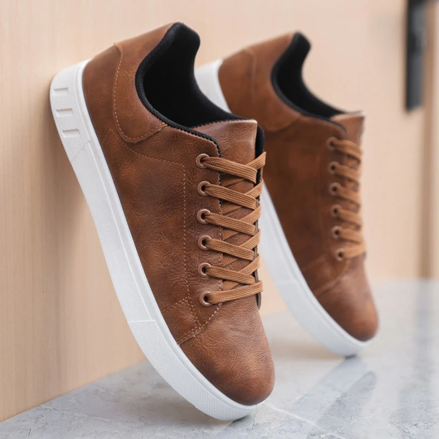 Men's - Stylish Sneakers - Leather - Trendy Footwear