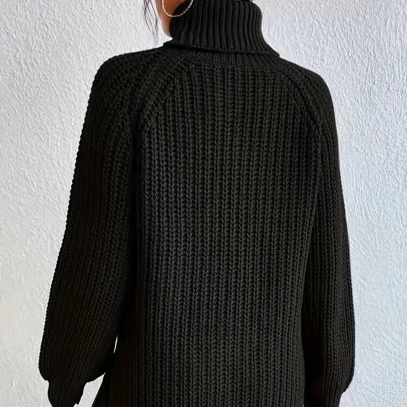 Women's - Turtleneck Sweater - Soft Knit Fabric - Stylish & Cosy Layering