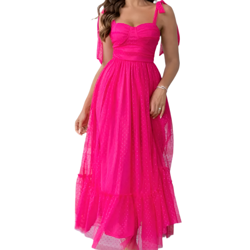 Women's - Elegant Evening Dress - Lightweight Mesh Gown - Perfect for Special Occasions - Stylish and Comfortable
