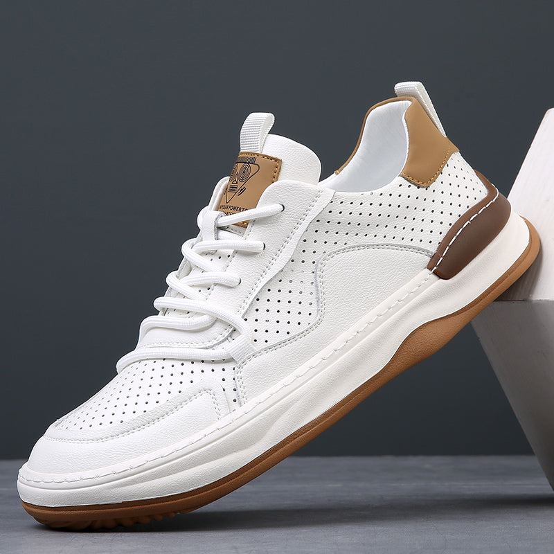 Men's – Leather Sneakers – Genuine Leather, Stylish Design – Casual Footwear