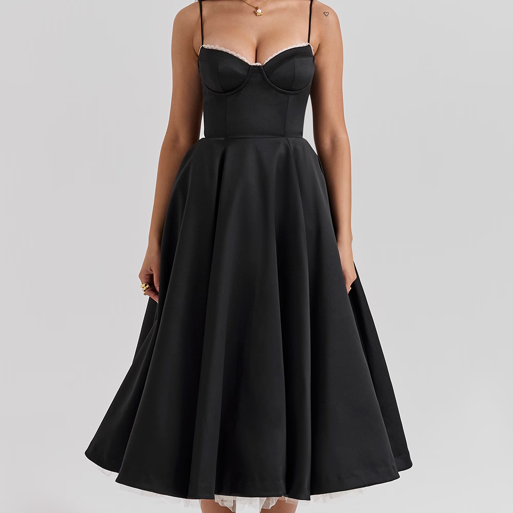 Women's - Elegant Slimming Dress - Lightweight Fabric - Flattering Fit for All Occasions - Timeless Style