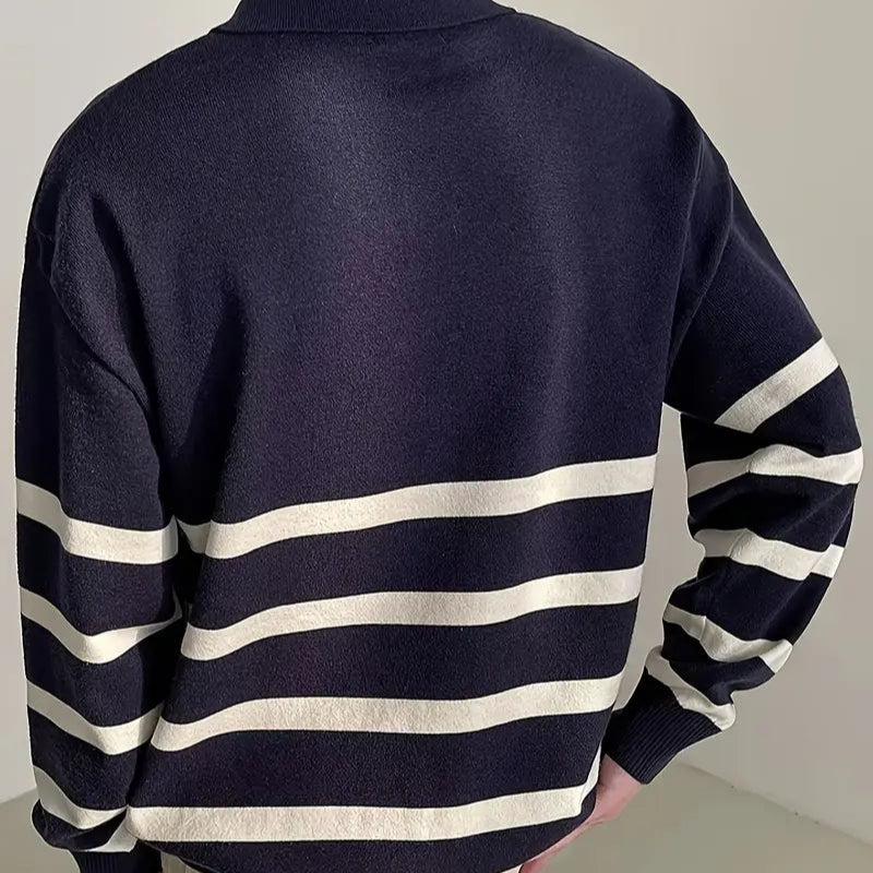Men - Sweater - Striped Knit - Casual Fit