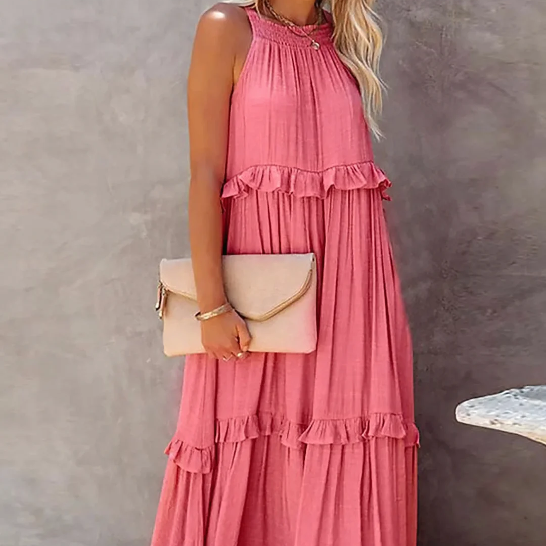 Women's – Ruffled Boho Dress – Lightweight Fit