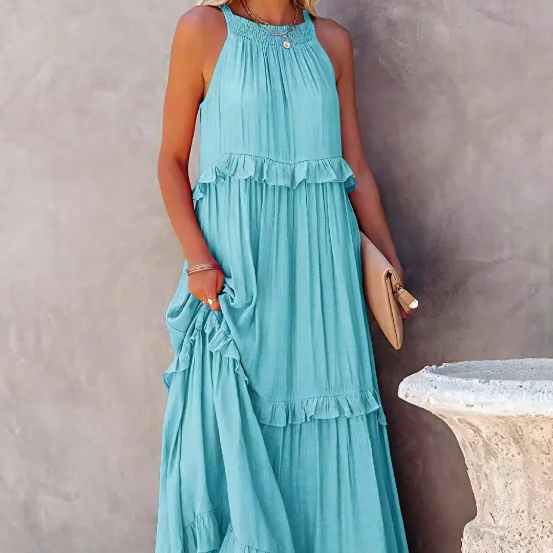Women's – Ruffled Boho Dress – Lightweight Fit