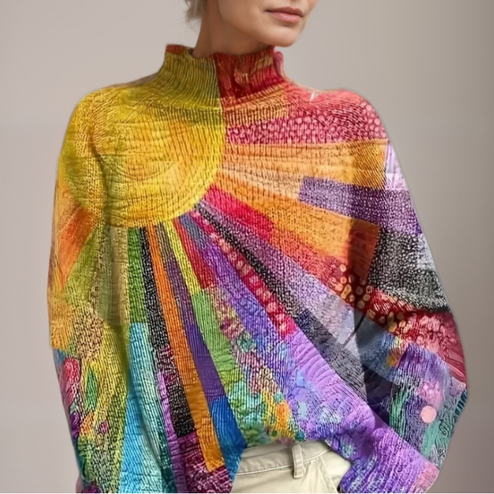 Women's - Artistic Style Sweater - Cosy Knit - Trendy Layering Essential - Comfortable Fashion for Every Occasion