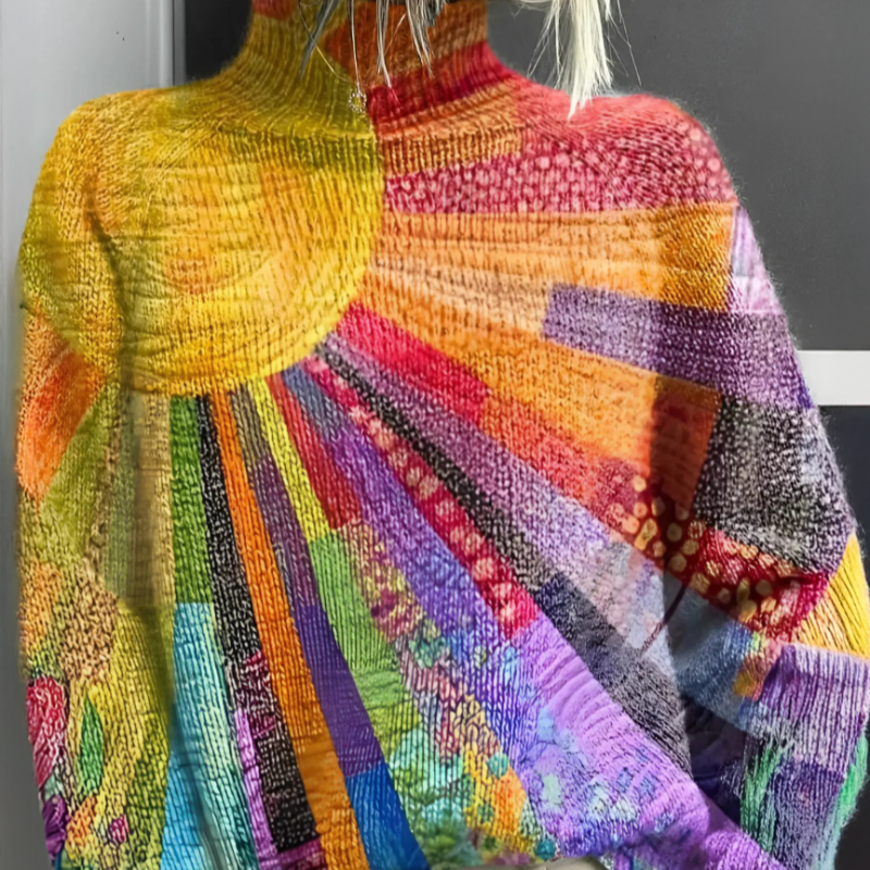 Women's - Artistic Style Sweater - Cosy Knit - Trendy Layering Essential - Comfortable Fashion for Every Occasion