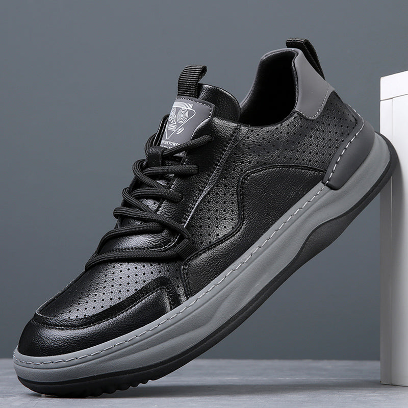 Men's – Leather Sneakers – Genuine Leather, Stylish Design – Casual Footwear