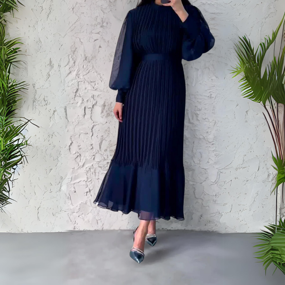 Women's - Pleated Elegant Dress - Stylish Comfort for Special Occasions - Fashion-Forward Design - Perfect for Every Celebration