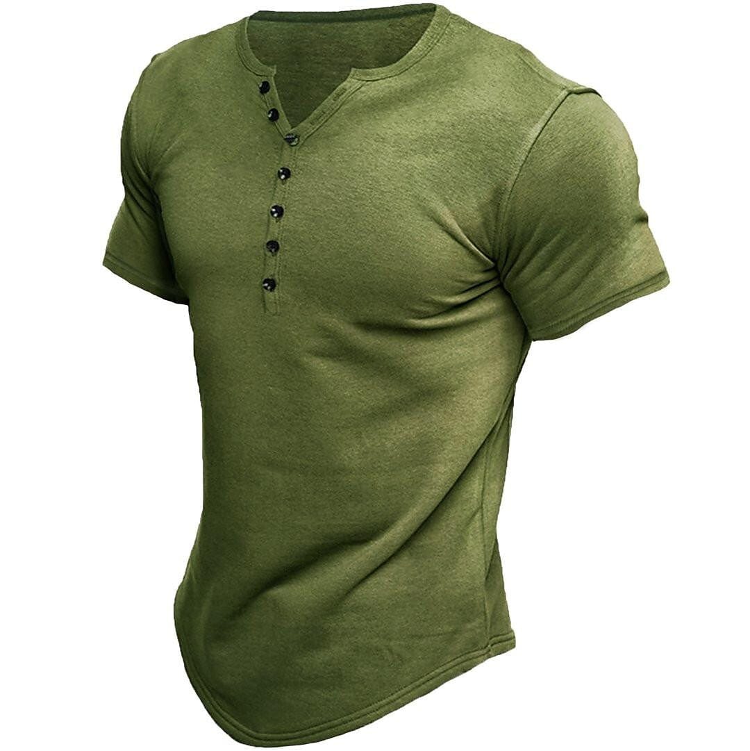 Men's - Slim-Fit Button T-Shirt - Stylish Cotton Top for Every Occasion
